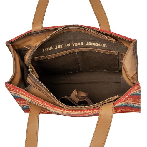 Cartera STS Ranchwear Chaynee Valley Serape Collection Ruby, de cuero, con bolsillo para portar arma oculta, doble asa, multifuncional miniatura 6