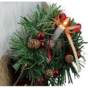 Kurt Adler 10-Light Burgundy and Brown Santa Treetop, 10-Inch Kurt Adler 10 Light Burgundy and Brown Santa Treetop 10 Inch