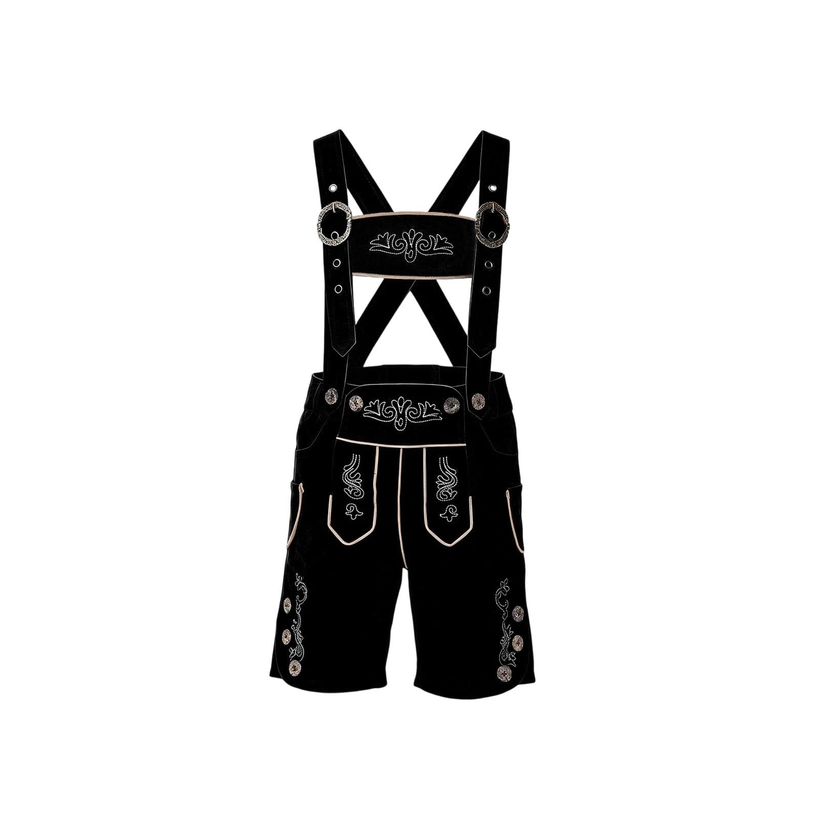 Generisch Trachtenlederhosen Für Jungen Oktoberfest Kinder Jungen Outfit, Kurze Trachtenhose Im Landhaustil Hochwertige Verarbeitung Mit Stickerei Und Brotzeitfalte