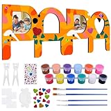 Kkluno Vatertagsgeschenk für Papa Bilderrahmen Holzbuchstaben Personalisiertes Bild mit Farben und Quasten Vatertagsgeschenk Geburtstag Weihnachten Geschenk für Papa (Orange)