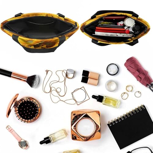 Women Tote Bags with Handles Many Sunflowers Shoulder Bag with Zipper Handbags Shopping Bags Travel Bag Beach Bag Reusable Grocery Bag for Swim Holiday Gift3