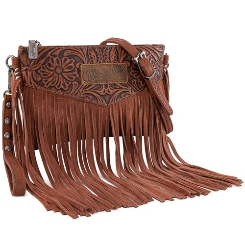 wrangler crossbody small purse for women wristlet fringe bag western purse