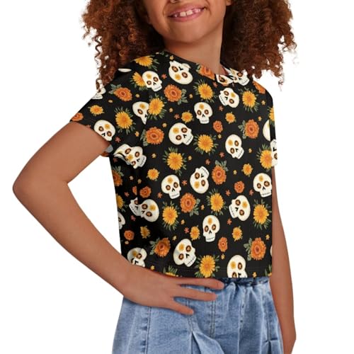 Uourmeti Kids Graphic T Shirts for Girls Activewear Summer Shirts Short Sleeve Crop Tops2