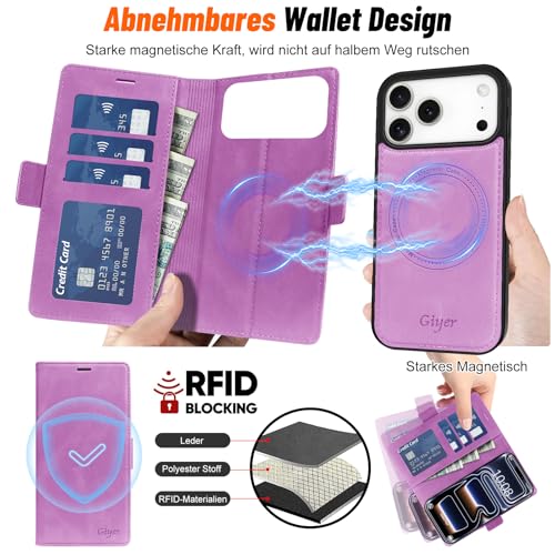 Étui en cuir synthétique violet d'exception pour iPhone 17 Pro Max - 5