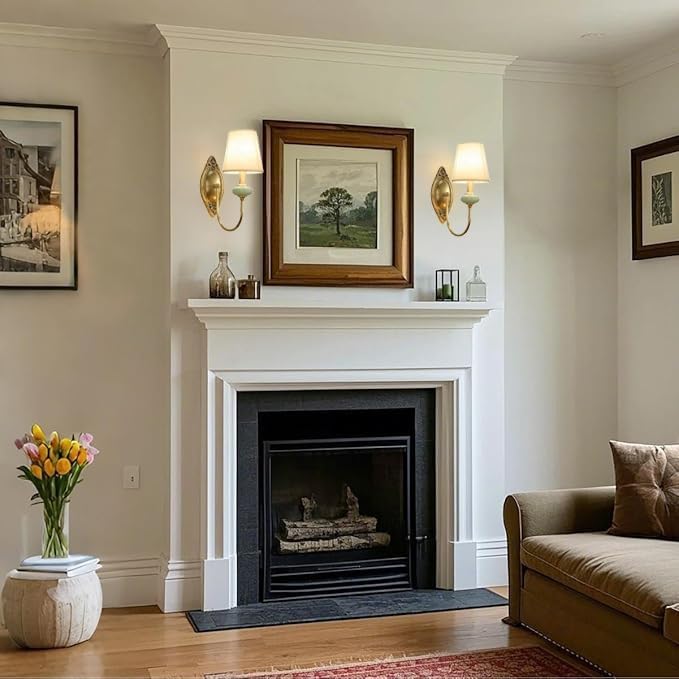 Miniatura 6 de Juego de 2 apliques de pared inalámbricos que funcionan con pilas, apliques de pared de latón antiguo recargables con bombillas y controles remotos,