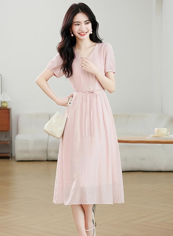 Women's Tiered Ruffle Maxi Dress Summer Boho Long Dress with Elastic4