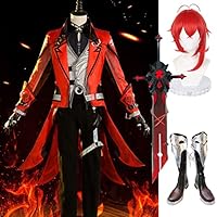 Amazon | コスプレ衣装 ウィッグ、武器、靴を追加可能 原神 ディルック