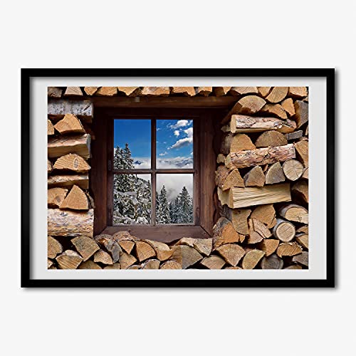 Tableau Moderne Hiver à la Fenêtre pour créer un salon chaleureux