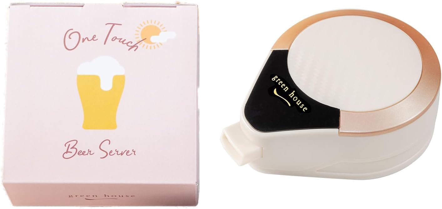 GREEN HOUSE One-Touch Ultrasonic Beer Server that fits over beer cans, transforming them into a draft beer tap, GH-UBEERMS-BE