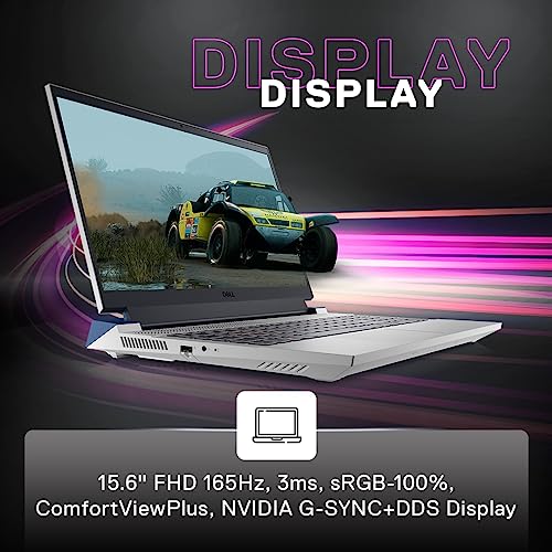 Image of Dell G15-5530 Gaming Laptop, Intel Core i7-13650HX Processor /16GB /512GB SSD /NVIDIA RTX 4050, 6GB GDDR6 /15.6 inch(39.62cm) FHD 165Hz, sRGB-100% /Win 11 + MSO'21 /Backlit Keyboard RGB /Quantum White /2.65Kgs