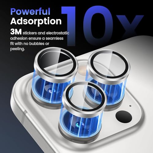 Image of Mobile Camera Lens Protector Compatible for iPhone 16 Pro & iPhone 16 Pro Max Grey