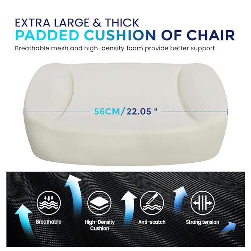 Image of IWMH Office Chair,Big and Tall Desk Chair 500LBS,Ergonomic Computer Chairs for Heavy People,Mesh Reclining Breathable Chairs with Dynamic Lumbar Support,Executive SwivelChair Heavy Duty Metal Base