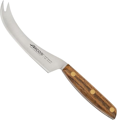 ARCOS Serie Nordika - Cuchillo para Queso - Acero Inoxidable NITRUM - Hoja Tamaño 4.921 in  5 Inch - Mango Ovengkol Madera 100% natural FSC -