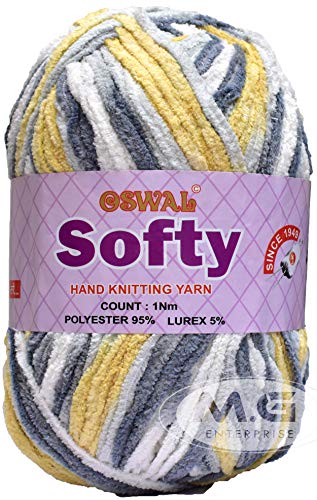 Image of M.G ENTERPRISE Knitting Yarn Thick Chunky Wool, Softy Yellow Grey 150 gm Best Used with Knitting Needles, Crochet Needles Wool Yarn for Knitting. By M.G ENTERPRIS BA