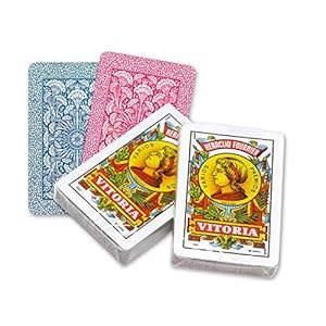Fournier – Nr. 12-40 Spaans deck met 40 kaarten, kleur blauw/rood, eenheidsmaat (20985)