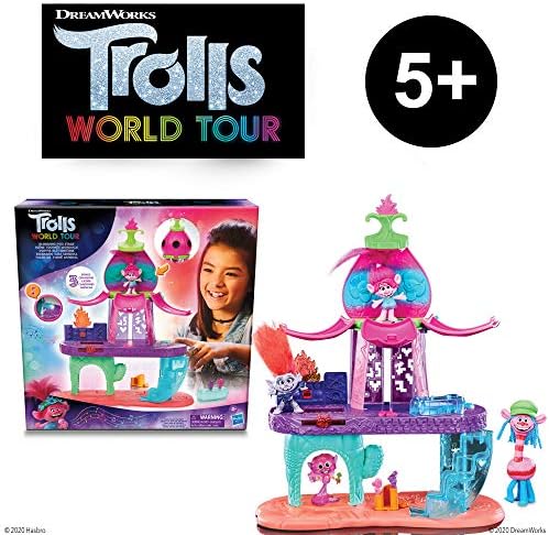 DreamWorks Trolls World Tour Blooming Pod Stage Musical Toy, Plays 3 Different Songs, Playset for Girls and Boys 4 Years and Up