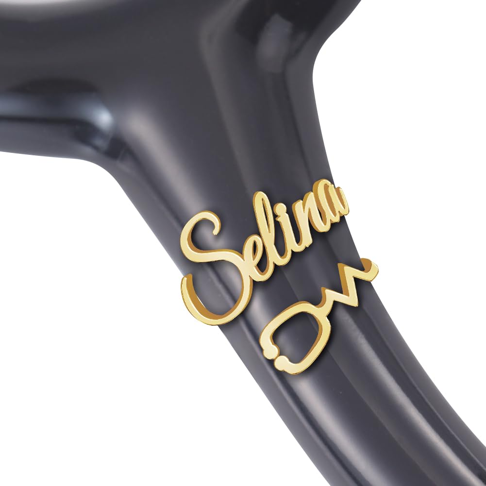 Yoke Style Stethoscope Name Tag Personalized, Custom Stethoscope Charms for Nurses, Stethoscope ID Tag Graduation Gifts for Nurse, RN, Doctors