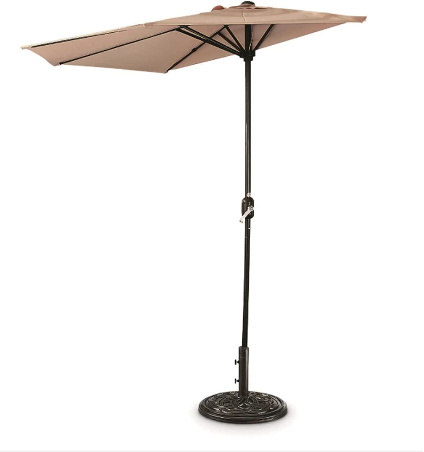 Product image of Half Round Patio Umbrella, Outdoor, Garden, Deck, Balcony Shade 8 Feet Khaki