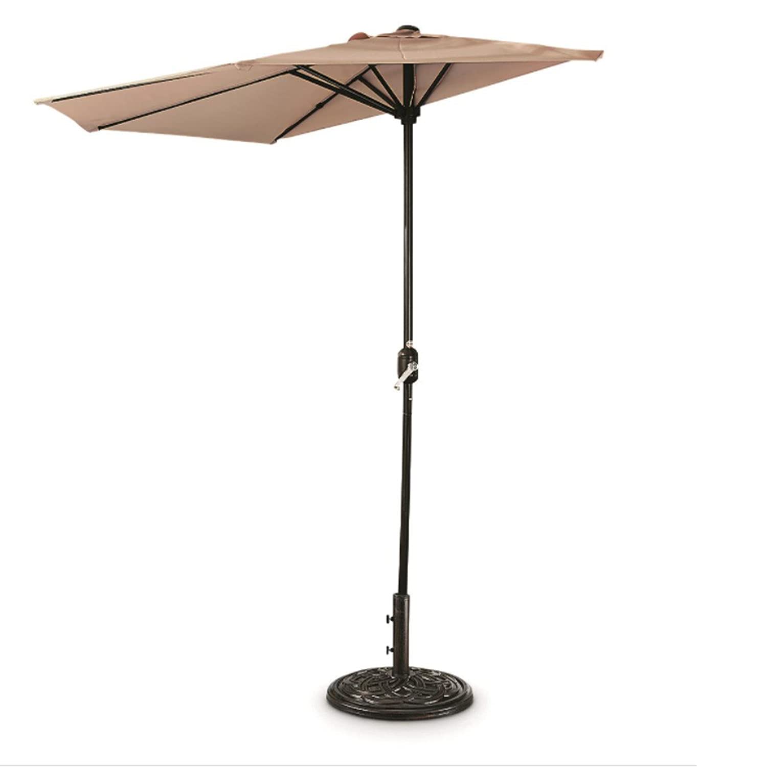 CASTLECREEK Half Round Patio Umbrella, Outdoor, Garden, Deck, Balcony Shade 8 Feet Khaki