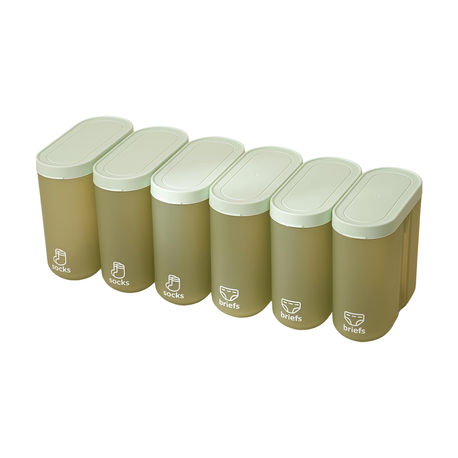 Oxxggkao 6Pcs Multipurpose Sealed Underwear Socks Storage Containers Clothing Organizers for Travel Home Gym Use Presentation Substance Clothing Storage Case
