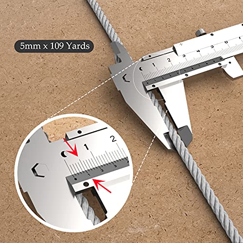 Image of ZUEXT Macrame Cord, Light Grey, 5mm x 109yds Cotton String Macrame Yarn