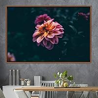 Framed Canvas Wall Art Flora Snapshot Closeup Dark Expressive Farmhouse/Country Floral Multicolor Photography Realism Single - 16x24 inches