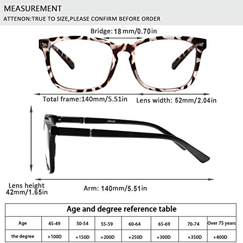 Image of Henotin 4-Pack Blue Light Blocking Reading Glasses Women Men,Spring Hinge Computer Readers,Anti UV Ray Square Nerd Eyeglasses (4 pack Mix Color, 2.00, Diopters)