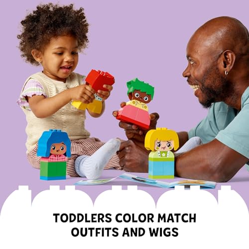 Image of LEGO DUPLO My First Big Feelings & Emotions Interactive Toy, Colored Building Bricks and 4 Characters, Social and Emotional Play for Preschoolers, 1 Year Old and Up, 10415