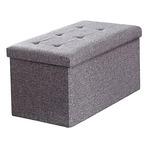 Edaygo Banco Otomano con Almacenamiento, Gris Claro Cover