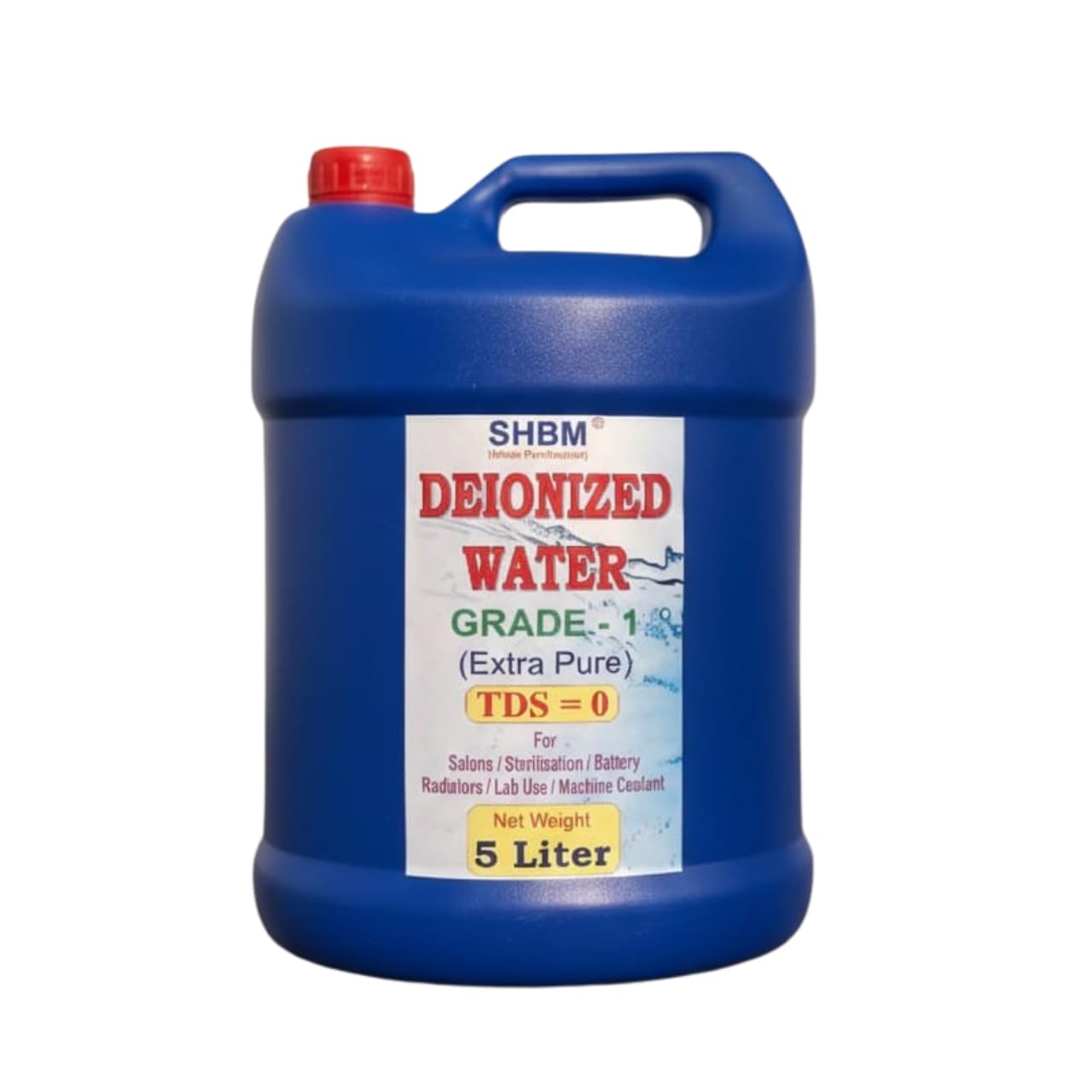 Deionized Ultra Pure Distilled Water - 5 Liter | TDS = 0 | Great for Inverter Batteries, Medical Equipment and DIY Cosmetics | Increases the life of all types of laboratory equipment