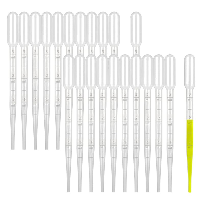 Pipeta, 20 pipetas Pasteur de transferencia desechables de 1 ml, 3 ml, 5 ml y 10 ml con e. Suministros de laboratorio.(10ml)