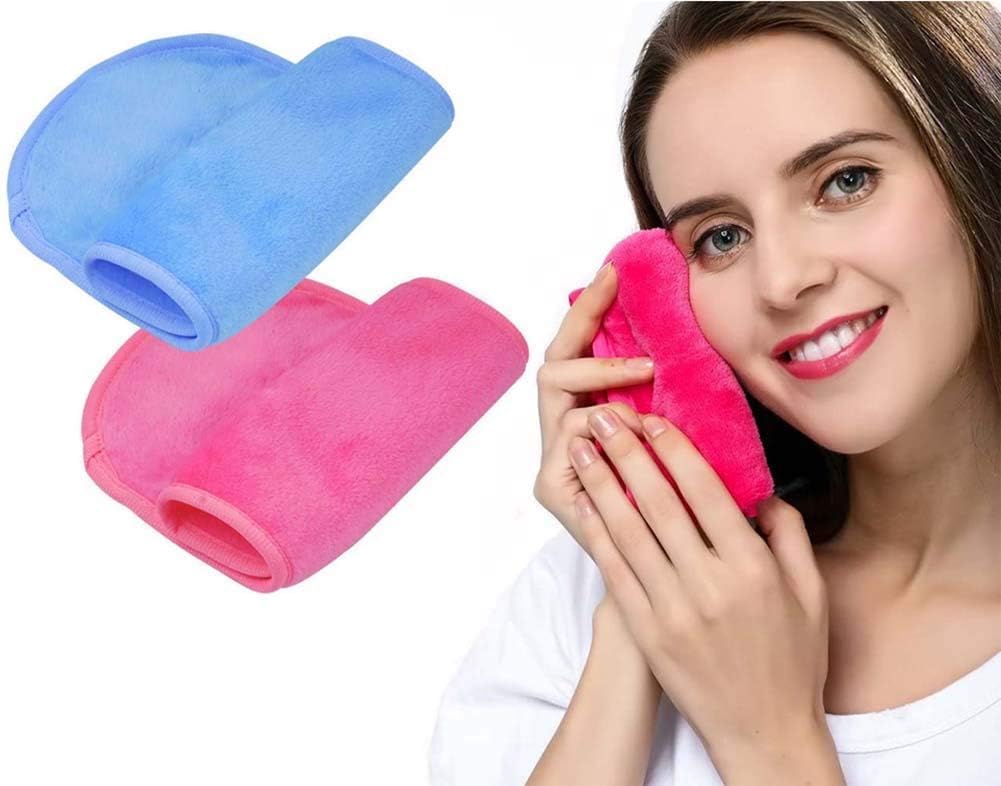Khazna Make Up Remover Cloth, Reusable Remover Wipes Face Drying Towels Chemical Free Eco-friendly Sensitive Skin Ideal for Girl Friends, 2pcs (40 * 17cm)