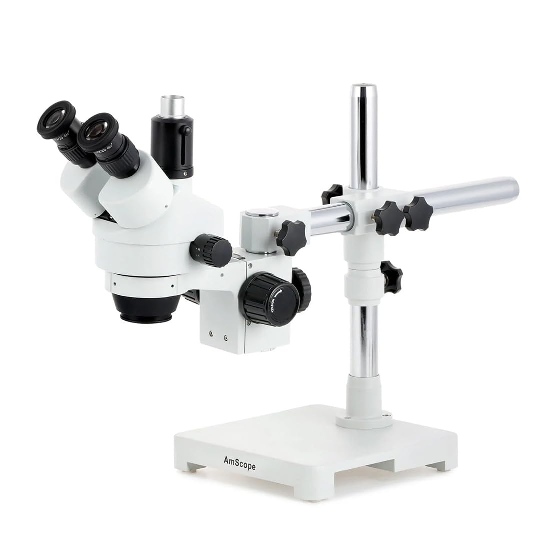 AmScope - Microscopio trinocular con zoom estéreo 7X-45X en soporte de un solo brazo - SM-3T