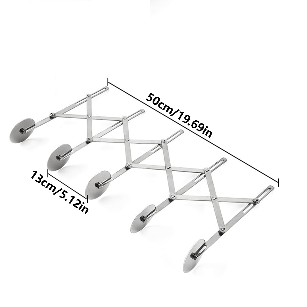 TopHomer 3 Stück Pizzaschneider, Edelstahl Teigschneider Walze Plätzchenteigausstecher Rad für Küche Backen (3 Räder+5 Räder+7 Räder)