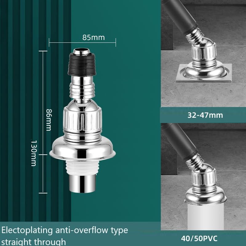 Image of Bathroom Floor Drain Connector | Water Drain Anti Core Overflow Elbow Outlet Pipe Connector for Washing Machine | Backflow Preventer Drainer (360-Shape Coupling)