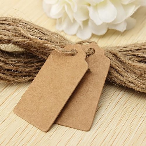 Étiquettes Cadeaux Noël En Papier Kraft - 100 Étiquettes Avec Corde Chanvre Naturel