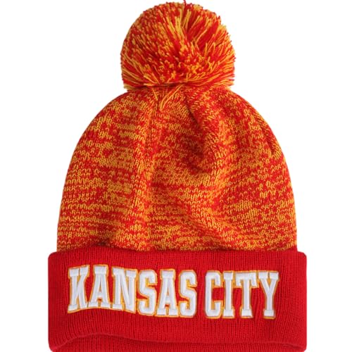 YANGUMGUAN Football Beanie Hat for Men and Women Super Soft Pompom Knit Cap Winter Skullcap Toque