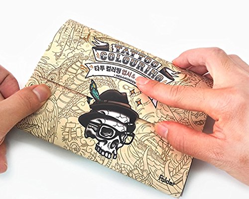 Tattoo Coloring Postcards Kit Coloring Book Kits Diy Stationery Cards Set With 20 Coloring Postcards 10 Envelopes 70 Coloring Stickers Greeting Cards Set #TOP7