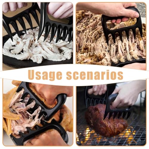 EIHI 4 Stück Pulled Pork Kralle, Pulled Pork Gabel, Hähnchen-Zerkleinerer, BBQ Fleischkralle, Bärenkralle, Hackfleischkralle zum Zerkleinern und Mischen von Pulled Pork, Huhn und Rindfleisch