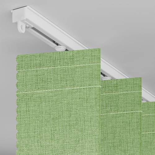 Image of AJAZZ 100% Blackout Accordion Doors for Closet Magnetic Door Curtain Invisible Folding Door for Bedroom Living Room Doorway Curtain Sets Included Tracks (1 Pack, 72W x 79 L, Green)