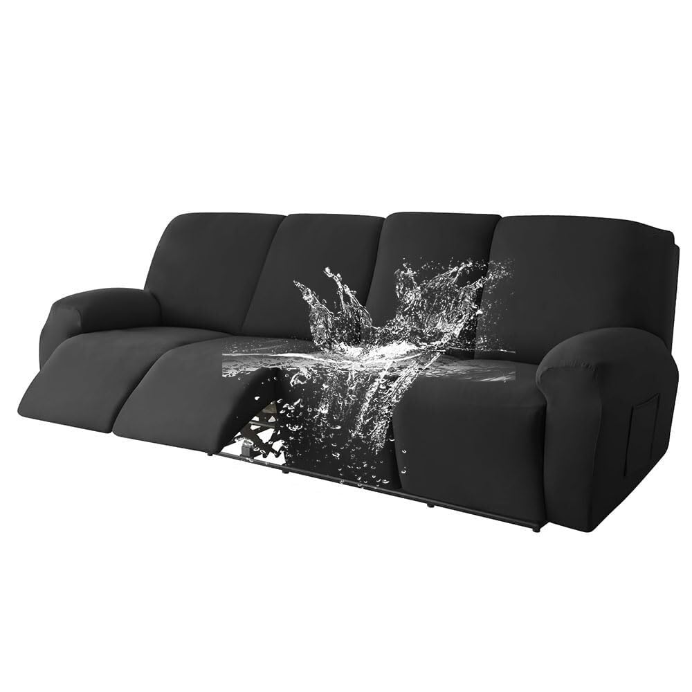 Funda elástica Impermeable para sillón reclinable, Color Liso, Antideslizante, con Bolsillo Lateral, Lavable, Protector de Muebles para Silla.