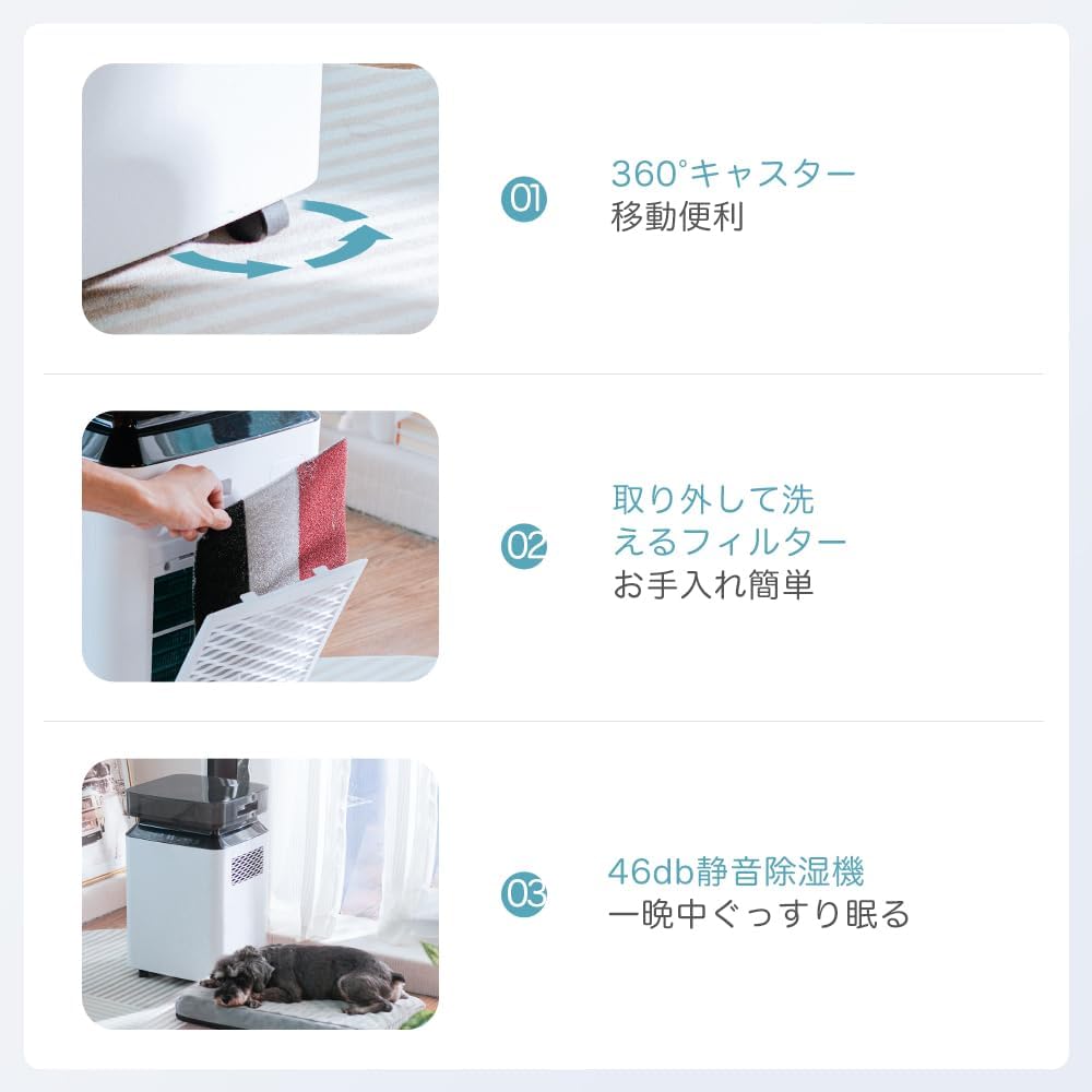 Hand removing the washable air filter from the iOCHOW C8 Dehumidifier
