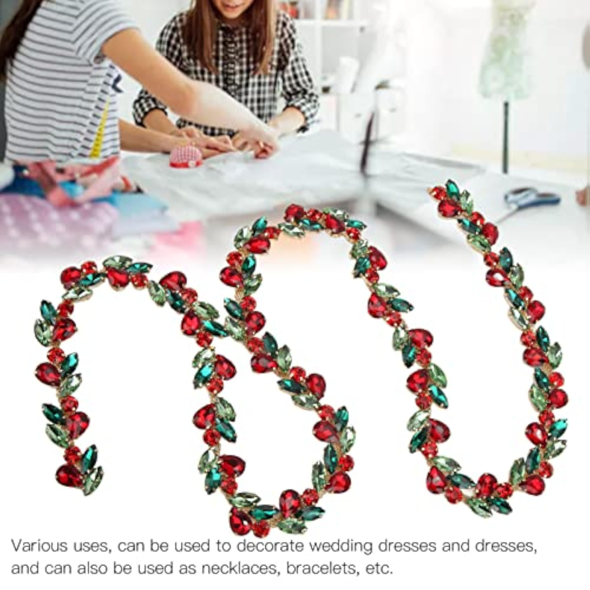 Rhinestone Flower Chain for DIY Decoration