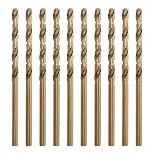 Utoolmart ツイストドリル ドリル セット ツイストドリルビット ドリル径3.2mm 全長65mm シャンク径3.2mm 10個入り 麻花ドリルビットセット 鉄工用ドリルド 電動ドリルビット ドリル刃セット高速度鋼工具 HSSビット 掘削工具 穴あけ DIY 電動工具 シャンパン