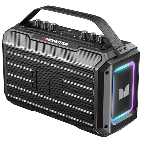 Monster MS-ADV1 Adventurer 1000 Altoparlante Bluetooth Portatile, 80W, Nero...