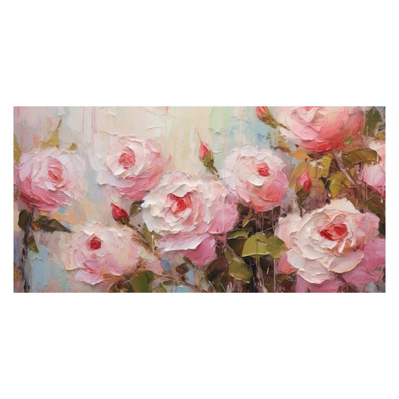 Tableau fleurs de roses abstraites pour illuminer la salle à manger