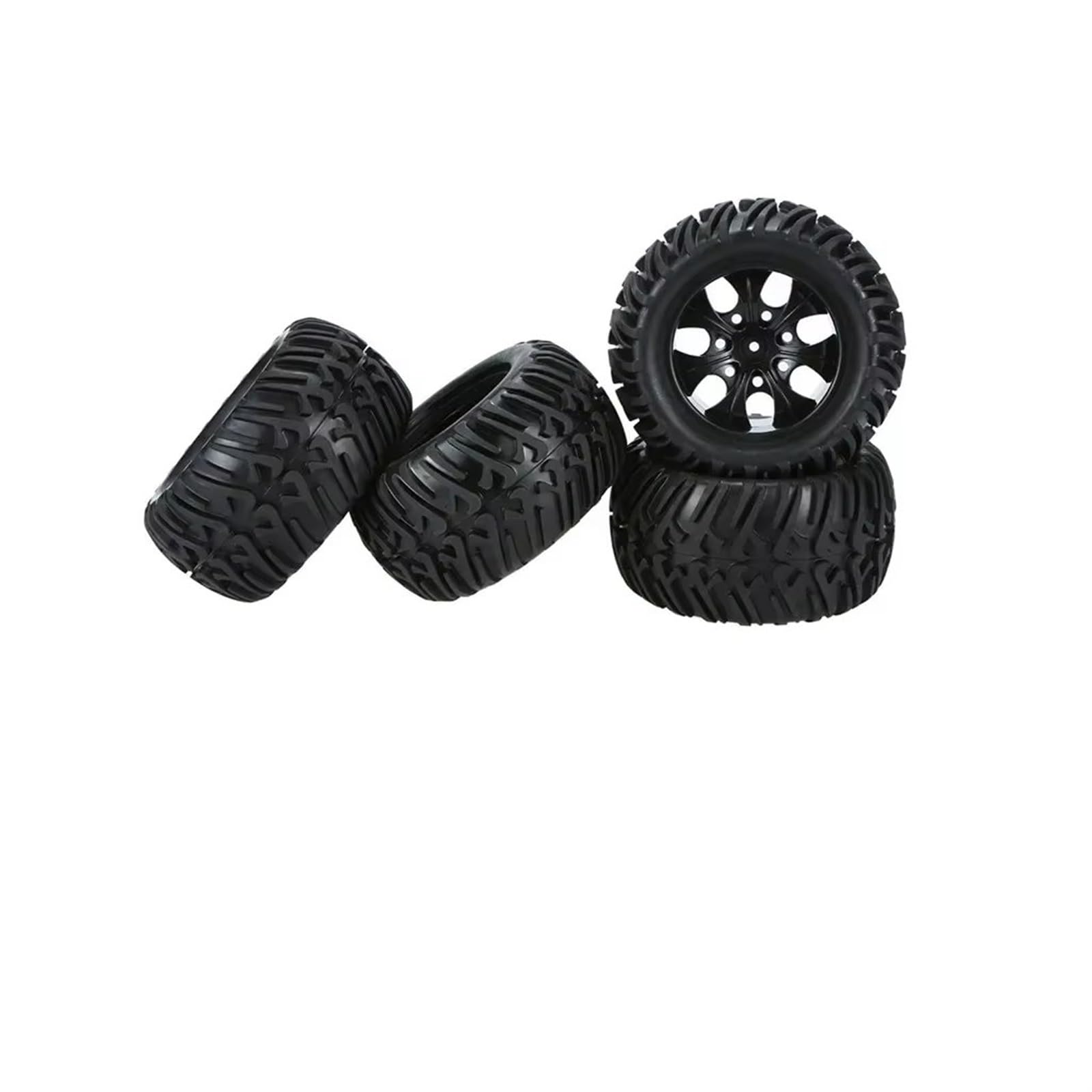 RC Neumáticos Rueda para Trxs para Himoto para Redcat Neumáticos Y Llantas para Camión RC 1/10 De 12 Mm con Tuercas Seguridad Plástico 4, Piezas 125 Goma