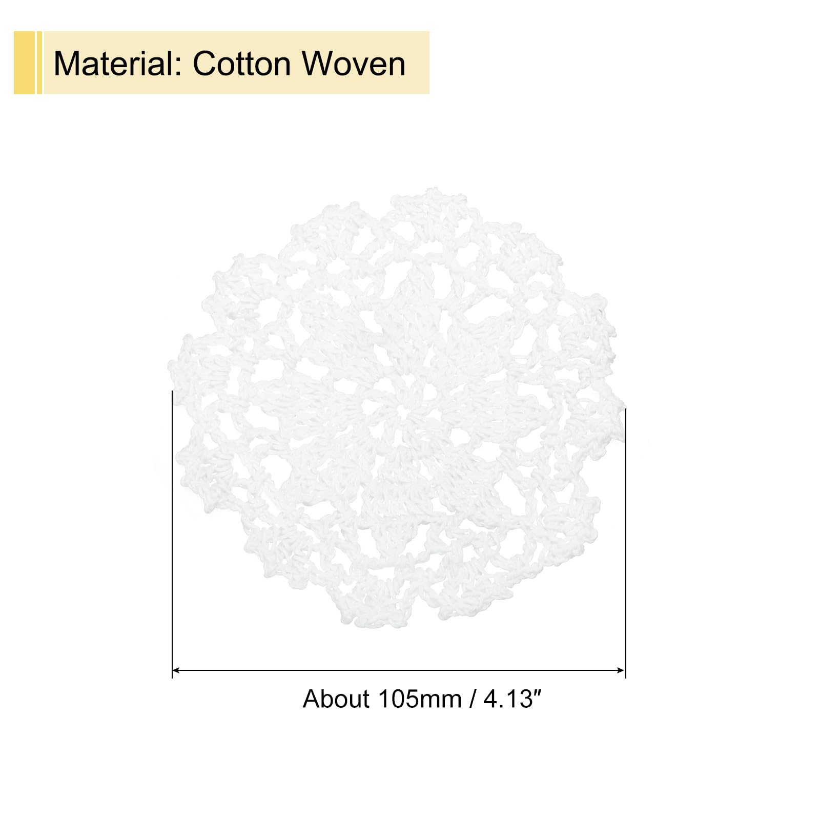 uxcell Fabric Coasters, 4pcs 4", Cotton Woven Crochet Doilies - Image 2
