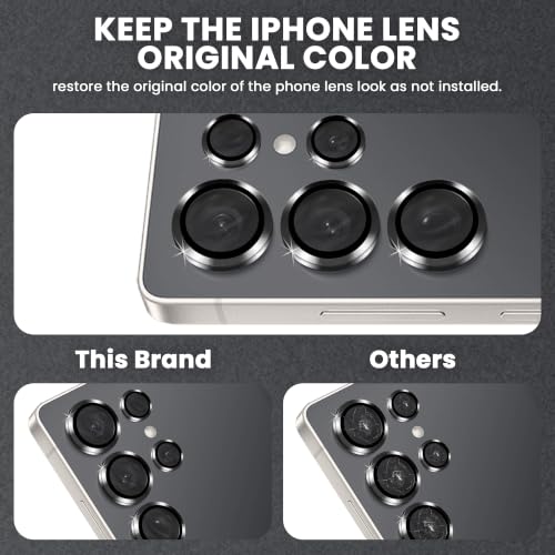 Image of ArmourPro Camera Lens Protector for Samsung Galaxy S25 Ultra with Auto Alignment Installation Frame, AR+AF Coated Tempered Glass Camera Rings, Anti-Scratch, Case Friendly | Black