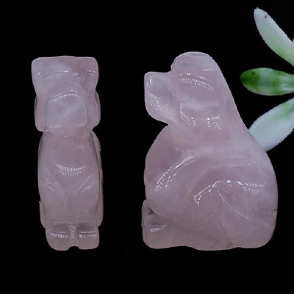 Cristal sculpté haut de gamme et figurine de chien en pierres précieuses